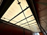a view of a ceiling with a cross on it