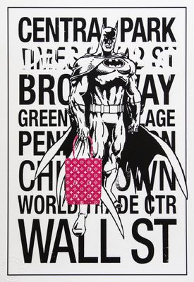 une affiche en noir et blanc représentant Batman