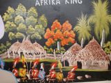 a picture of a painting on the wall of a bathroom