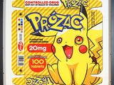 pokemon pikachu flavored chewing powder in a black frame