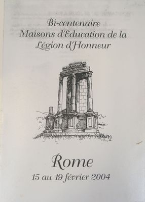 une affiche sur laquelle est représenté un temple romain