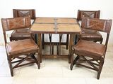 a table with four chairs and a table with four chairs