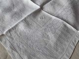 a close up of a table cloth on a table