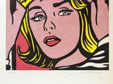 un tableau représentant une femme avec une bulle de dialogue sur la tête