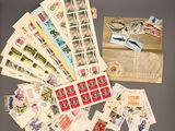 many different types of stamps laid out on a table