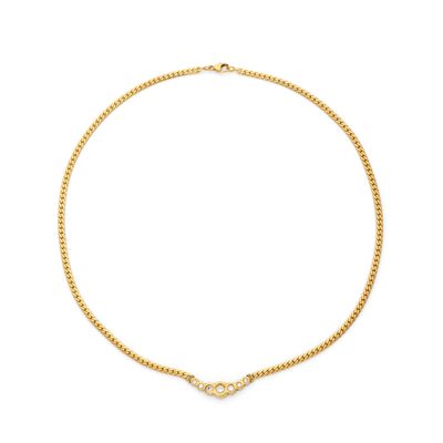 COLLIER composé d'une maille anglaise avec en son centre 7 d…