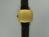 an image of a wrist watch with a gold plated face