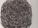 un dessin en noir et blanc représentant une spirale dans un livre