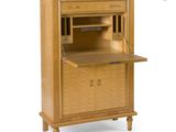 an image of a wooden cabinet with a computer on top of it