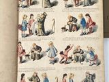 a book with pictures of children playing with toys