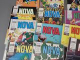 a lot of comic books that are on the table