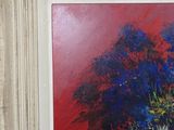 a painting of flowers in a vase on a table