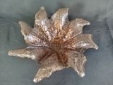 un bol en verre orné d'un motif en forme de feuille