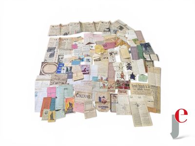 a pile of old papers that are on a table