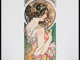 a painting of a woman holding a flower in her hand