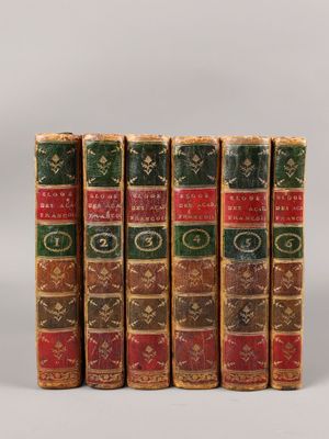 a set of five books sitting on top of each other