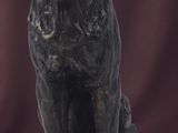 statue of a black panther on a black base