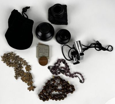 a lot of items that are laying out on the table