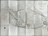 an old map of a city with a castle on it