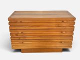 an image of a wooden chest of drawers on a white background
