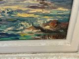 a picture of a painting of a sailboat in the ocean