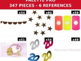 set of 37 pieces of paper cut outs with stars and numbers