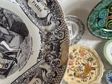 a plate with a picture of a man and a woman on it