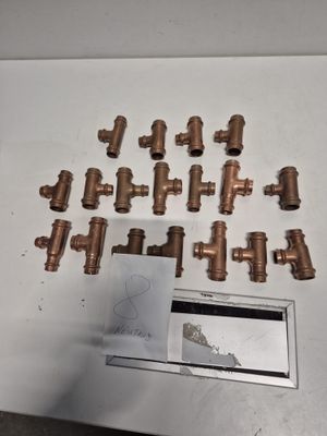 Lot de 18 raccords en cuivre type té, adaptés aux installati…