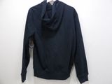 navy blue hoodie sweatshirt with cow - neck and long sleeves