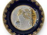 an image of a plate with a picture of a woman on it