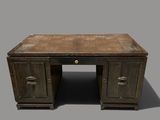 an image of a desk with a wooden top and two drawers