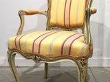 an image of a chair with striped upholstered upholstered seat