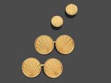 a pair of 18k gold cufflinks and a pair of 18k gold cufflinks