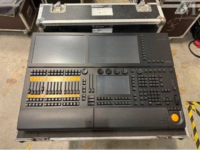 a large keyboard and some equipment in a room