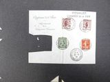 a piece of paper with stamps on it on a table