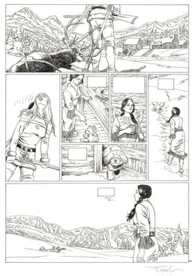 une page en noir et blanc d'une bande dessinée représentant un homme et une femme