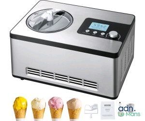 un gros plan sur une machine à glaces avec trois cornets