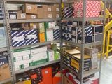 many boxes and boxes on the shelves in the warehouse
