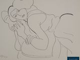 an image of a drawing of a woman sitting on a chair