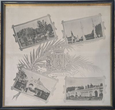 an old black and white photo of a bunch of pictures