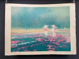 une image représentant un tableau où l'on voit deux personnes se promenant dans un champ de fleurs