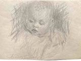 une image représentant le dessin du visage d'un bébé sur une feuille de papier
