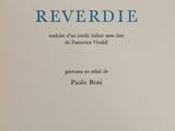 the cover of a book with the title reveriee written in blue