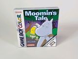 La boîte du jeu « Moomin's Tale » est posée sur une surface blanche.