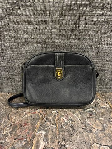 LANCEL 1876 - Sac à main en porté bandoulière en cuir grainé noir...