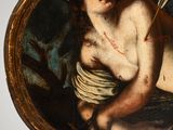 a picture of a painting of a woman with an arrow in her hand