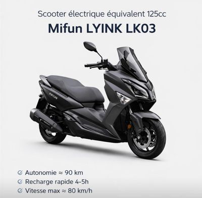 scooter électrique équivalent à 125 cm³ : Mifun Lynx LK03
