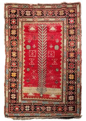 LADIK (Asie Mineure) Tapis présentant un décor de cyprès,