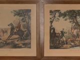 two framed pictures of a man on a horse and a man on a horse