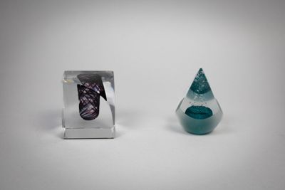 DEUX PRESSE-PAPIER En verre L'un Leixus et l'autre studio It…